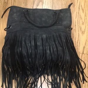 Black and metallic gold bag